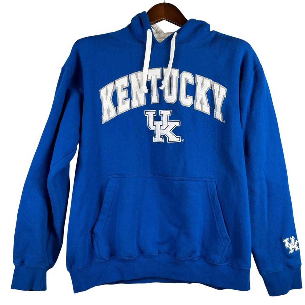 Kentucky Wildcats Hoodie Sweatshirt Blue Spell Out Pullover Adult Medium NCAA